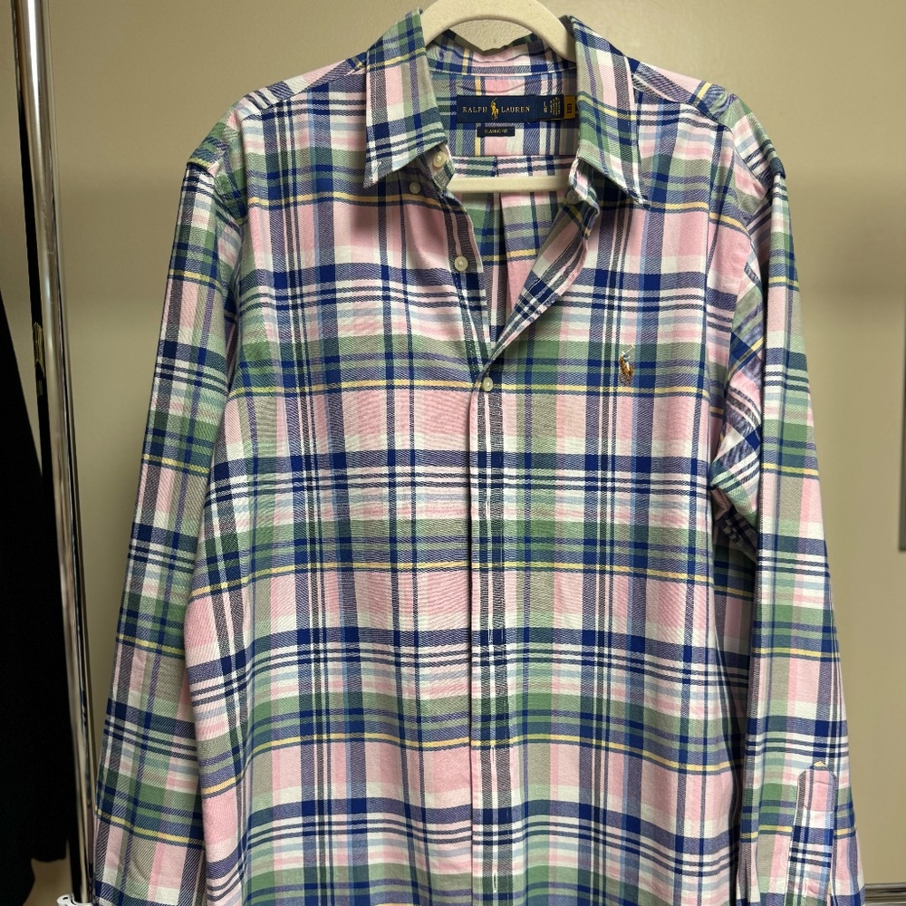 Polo Ralph Lauren Classic Fit Plaid Oxford Shirt L